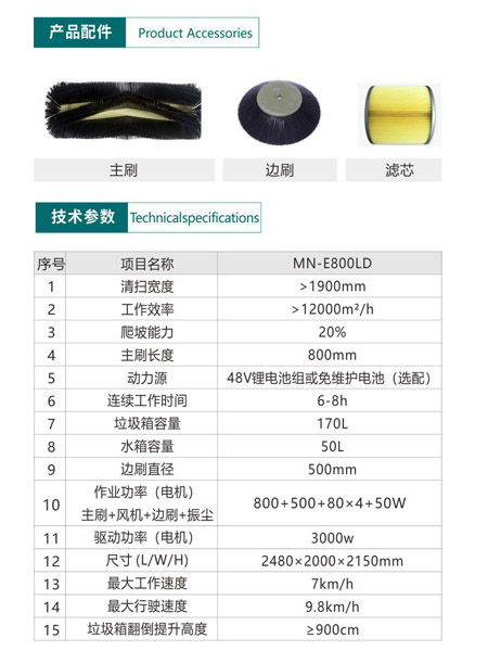新型全封闭自卸式崇信扫地机MN-E800LD